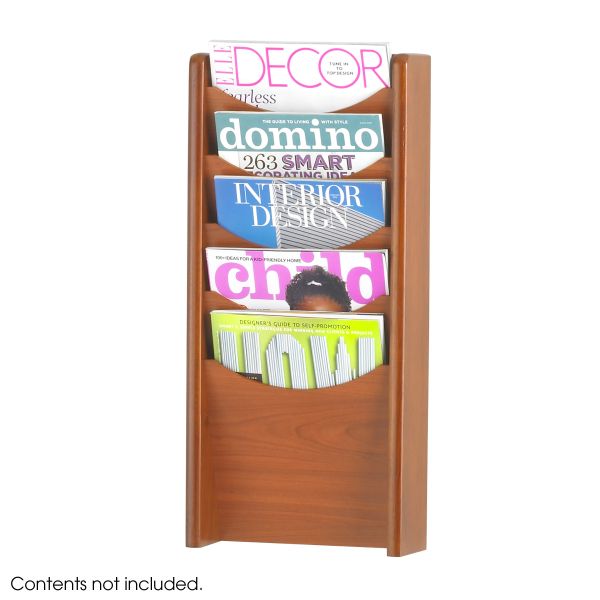 Safco | 4330 | 5 Pocket Wood Magazine Rack