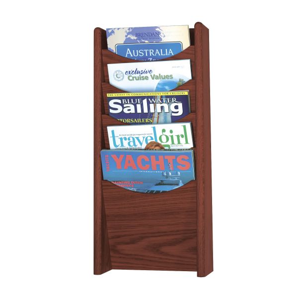 Safco | 4330 | 5 Pocket Wood Magazine Rack