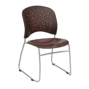 Safco 6810 Reve Guest Chair Round Plastic Wood Back (Qty. 2)