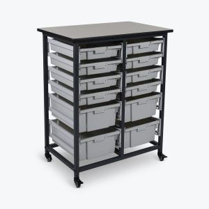 Luxor MBS-DR-8S4L Mobile Bin Storage Unit - Double Row - Small Bins