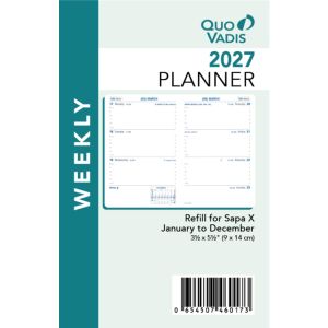 Quo Vadis Sapa X Planner Refill - Model # 4601 (Jan 2025 - Dec 2025)