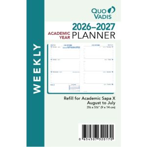 Quo Vadis Model # 3201 Sapa X Academic Planner Plain Edge Refill (Aug 2026 - Aug 2027)