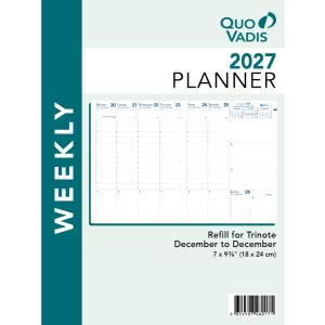 Quo Vadis Trinote Planner Refill (Dec 2026 - Dec 2027)
